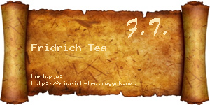 Fridrich Tea névjegykártya
